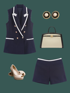 The Monaco Shorts Set- Navy