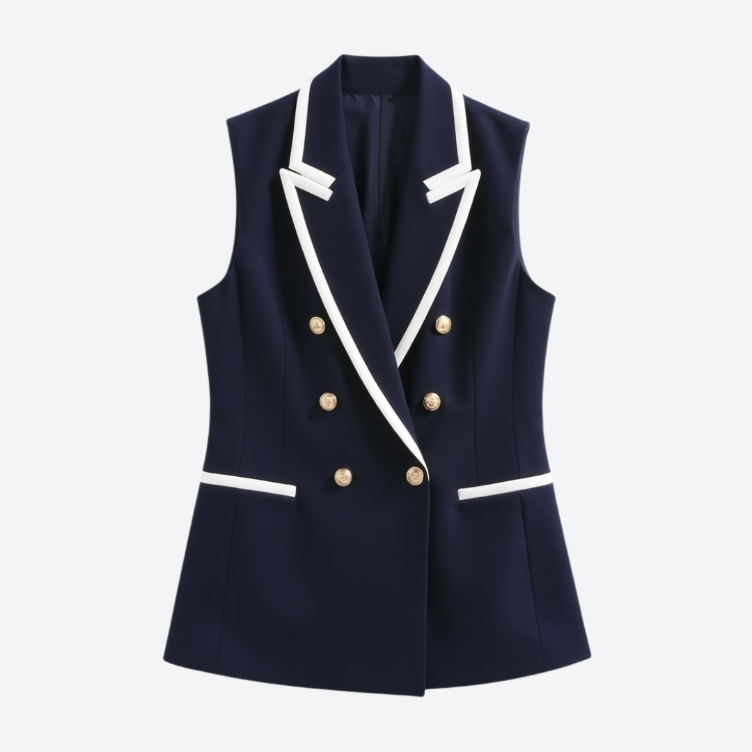 Monaco Navy Contrast Vest