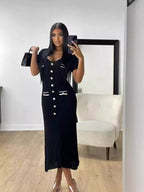 Valentina Knit Maxi Dress- Black