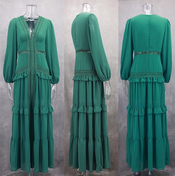 Linden Estate Dress- Forest Green