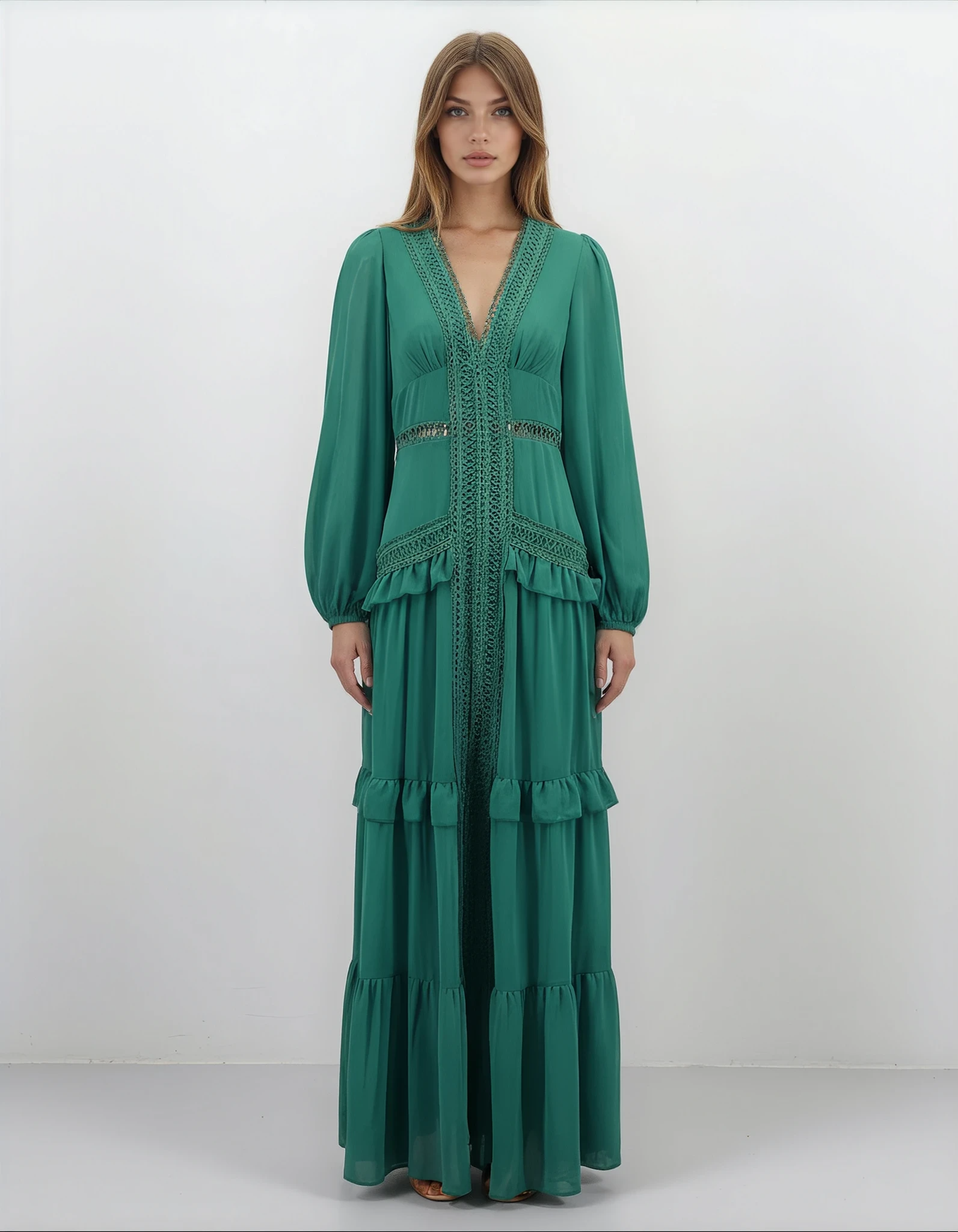 Linden Estate Dress- Forest Green