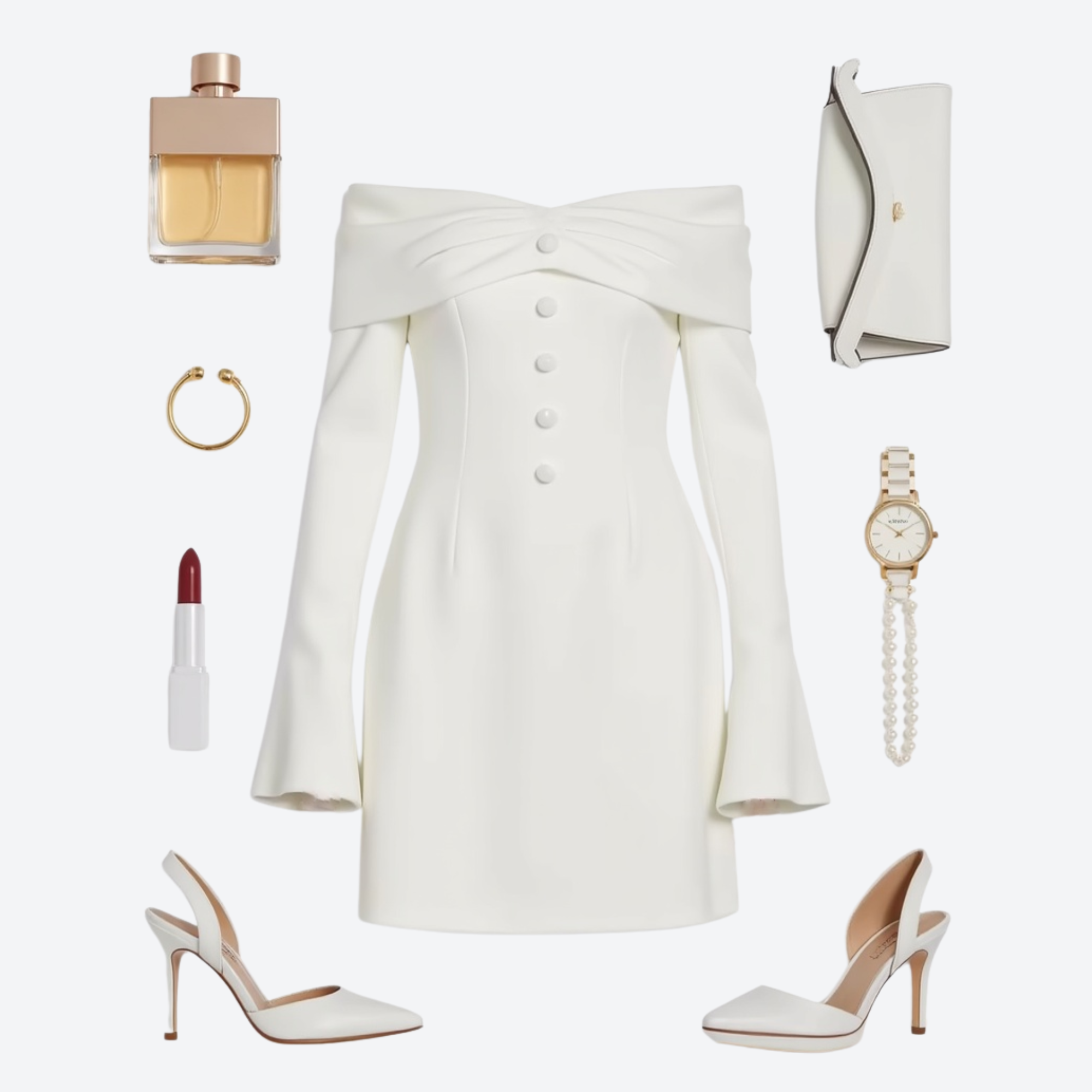 The Palm Court Off Shoulder Mini Dress