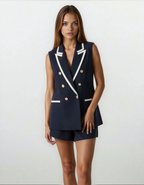 The Monaco Shorts Set- Navy