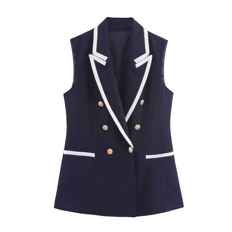 The Monaco- Navy Contrast Vest