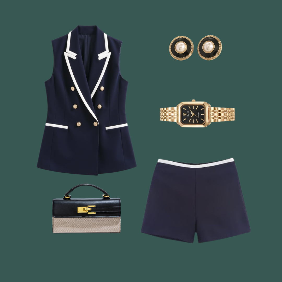Monaco Shorts Set- Navy