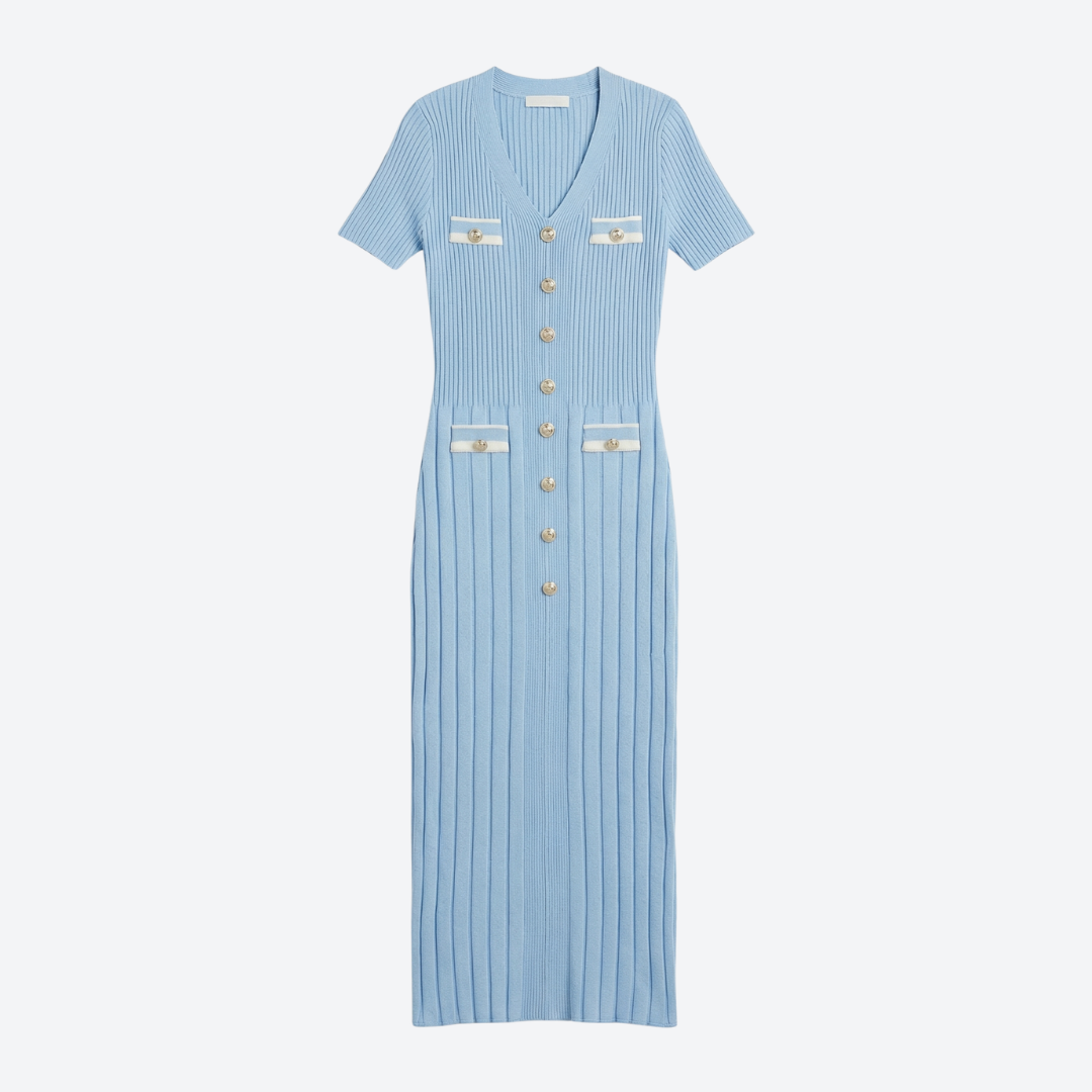 Valentina Knit Maxi Dress-Baby Blue