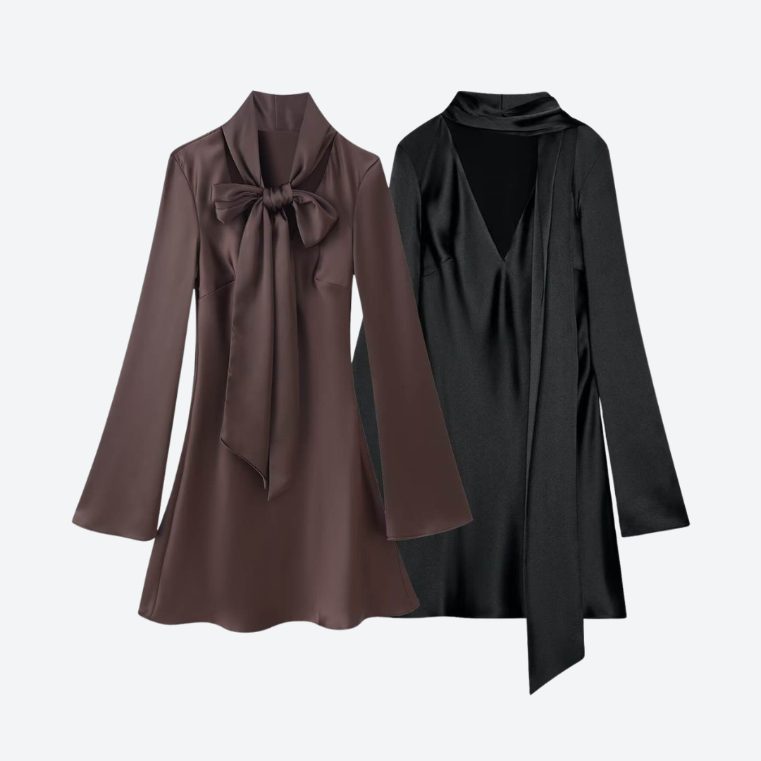 Colette Silk Bow Mini Dress