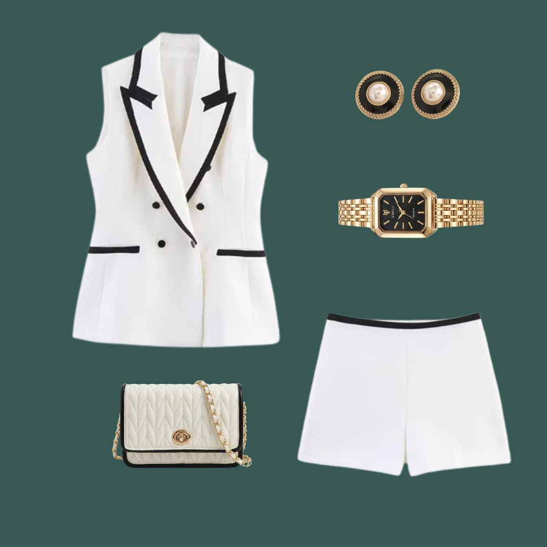 Monaco Shorts Set- White