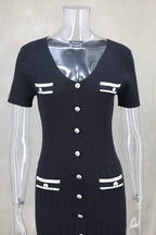 Valentina Knit Maxi Dress- Black