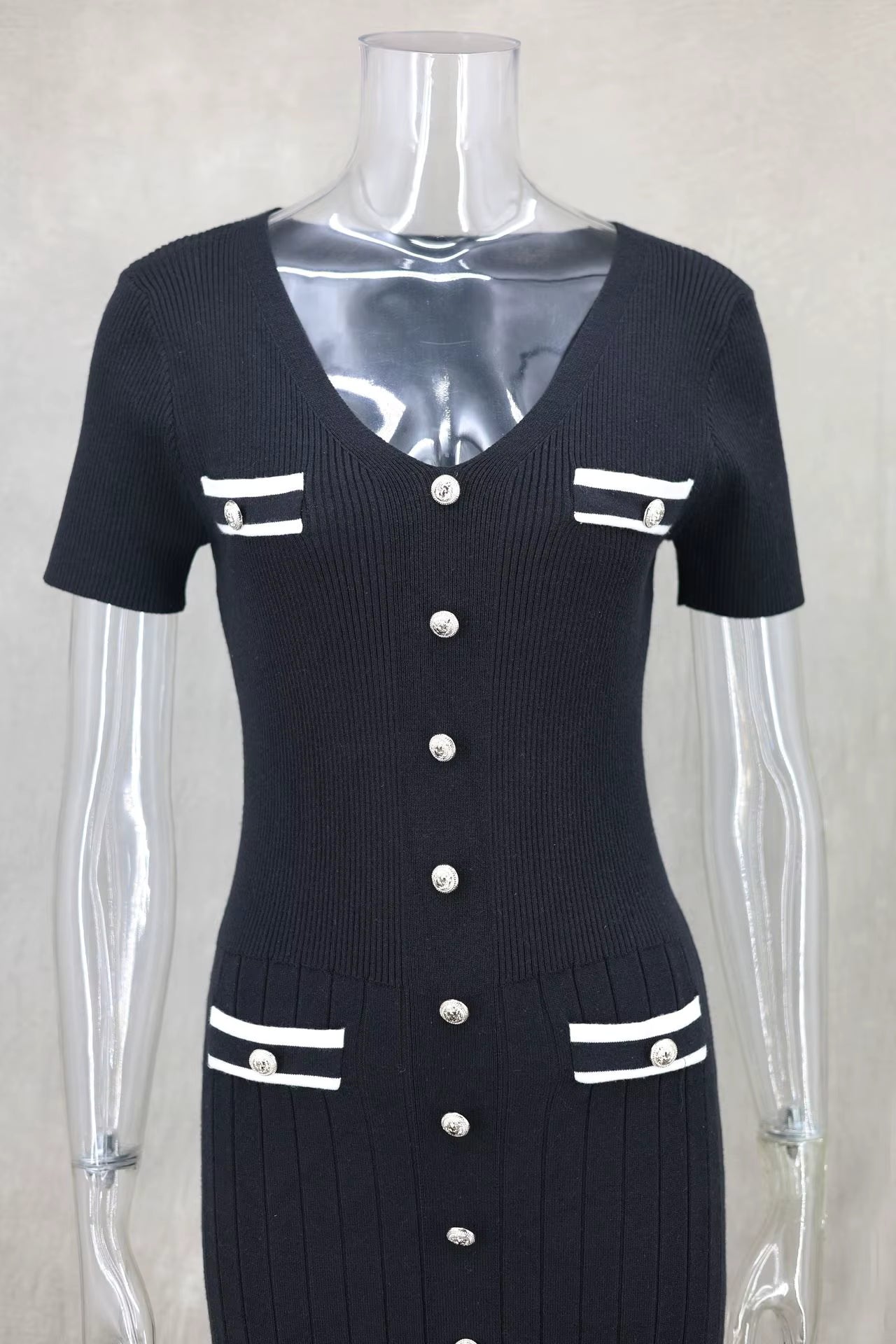 Valentina Knit Maxi Dress- Black