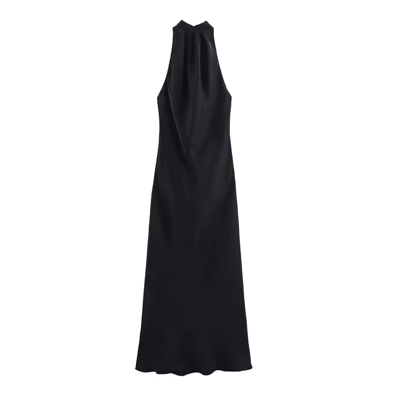 Astoria Halter Backless Gown M / Yellow