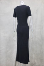 Valentina Knit Maxi Dress- Black