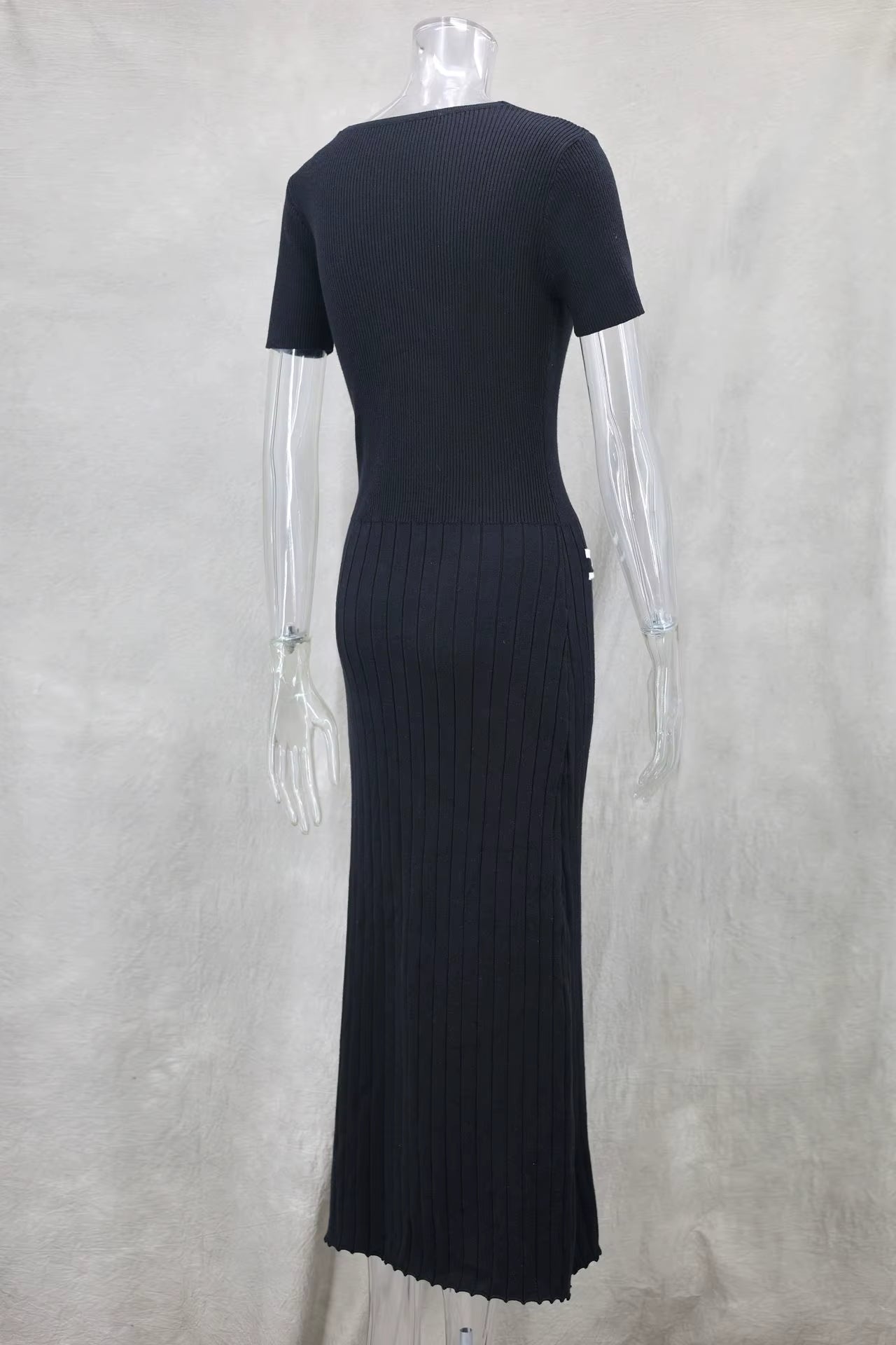 Valentina Knit Maxi Dress- Black