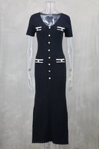 Valentina Knit Maxi Dress- Black