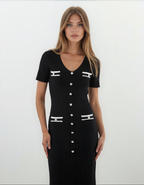 Valentina Knit Maxi Dress- Black