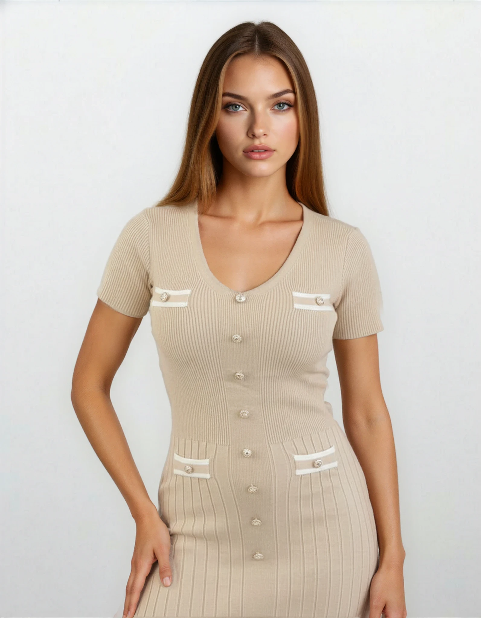 Valentina Knit Maxi Dress-Nude