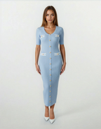 Valentina Knit Maxi Dress-Baby Blue