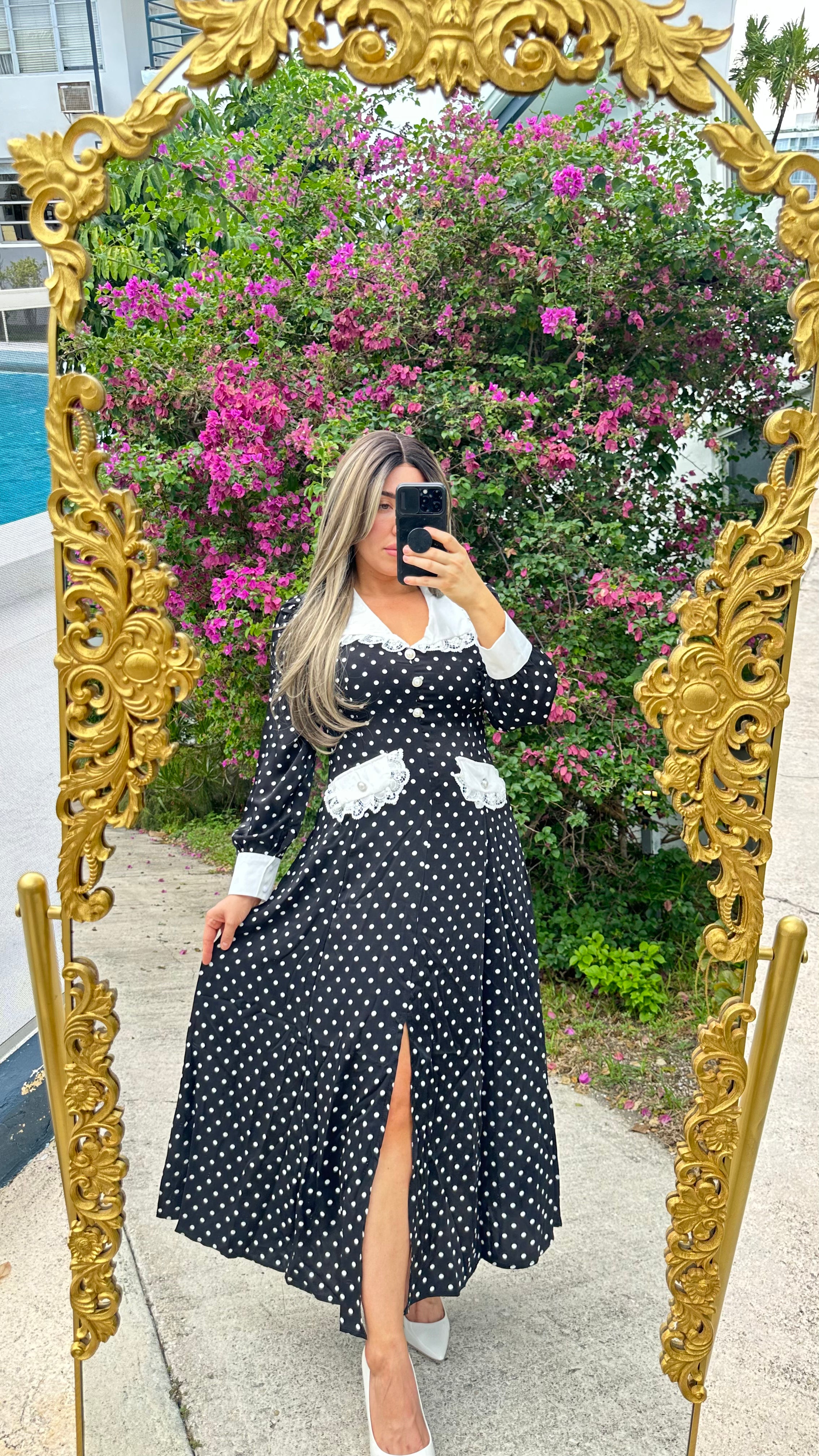 Rive Gauche Collar Maxi Dress