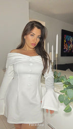 The Palm Court Off Shoulder Mini Dress