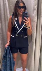 The Monaco- Navy Contrast Vest