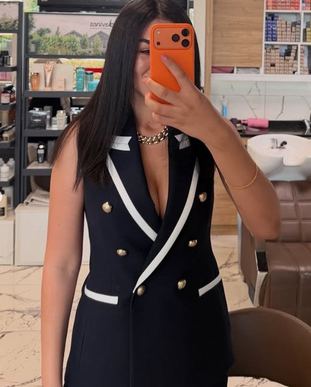 The Monaco- Navy Contrast Vest