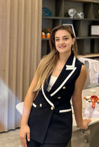 The Monaco- Navy Contrast Vest