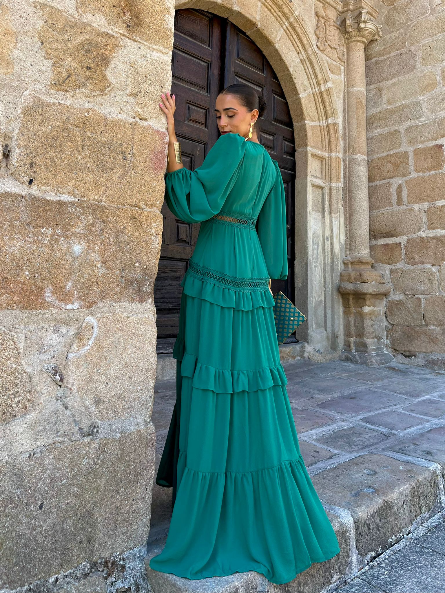 Linden Estate Dress- Forest Green