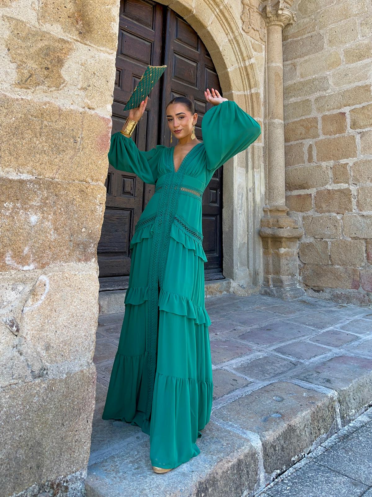 Linden Estate Dress- Forest Green