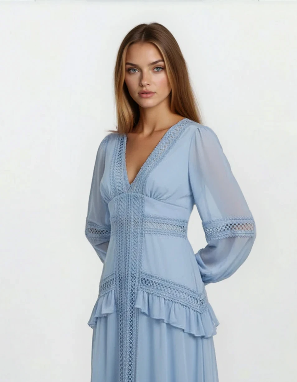 Linden Estate Dress- Baby Blue