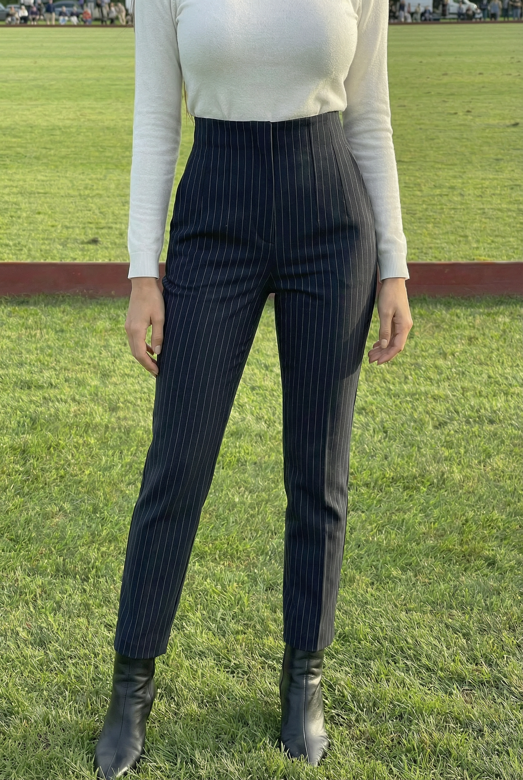 Mayfair Navy Stripped Trousers