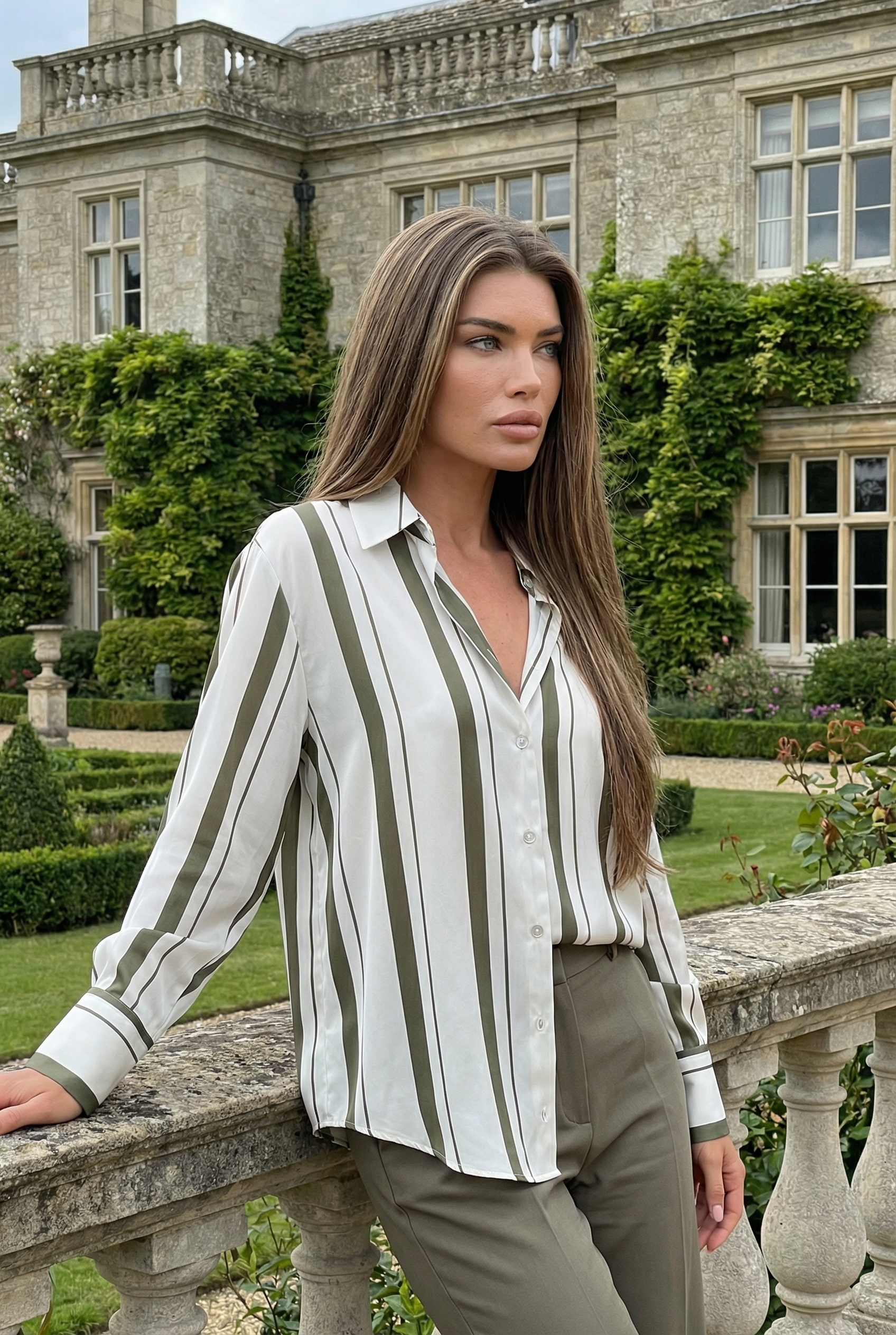 Vintage Sage Stripe Shirt