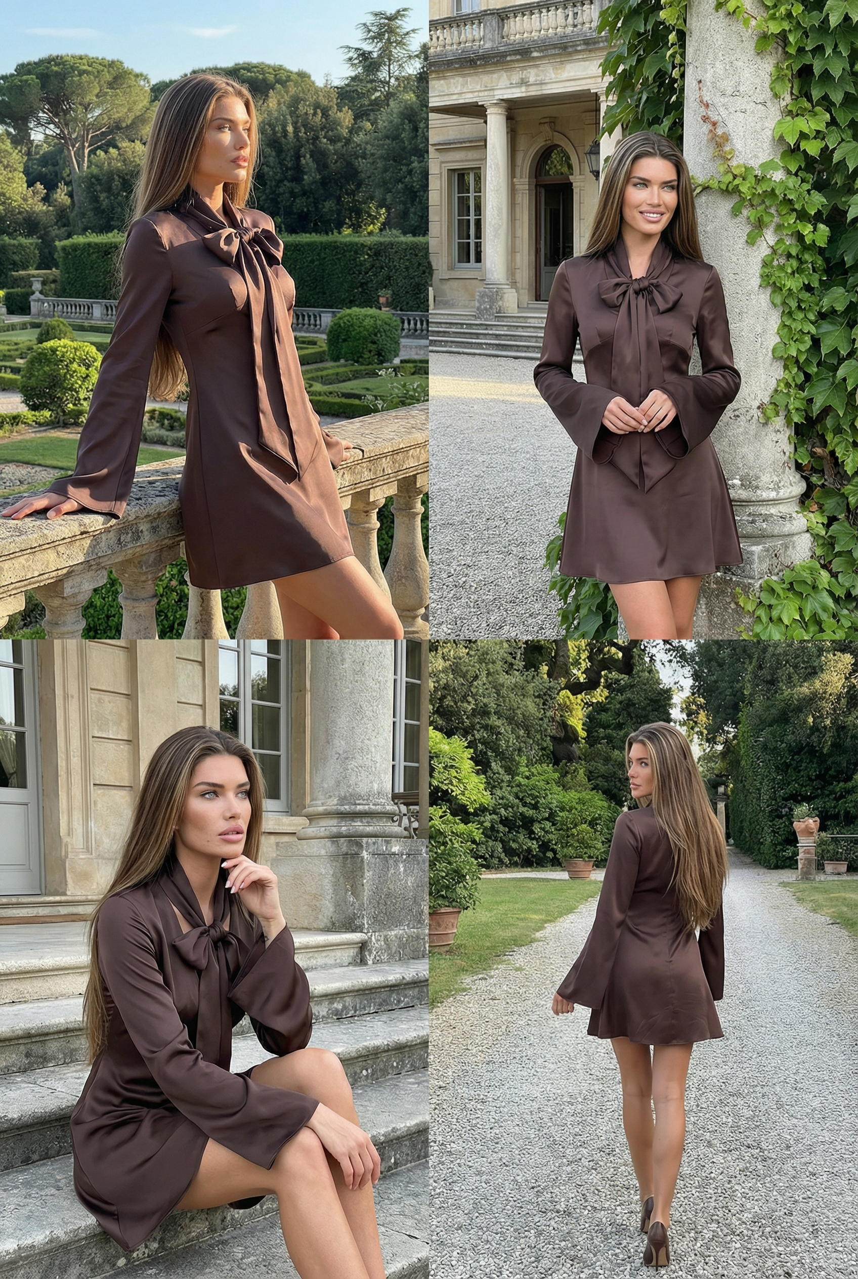 Colette Silk Bow Mini Dress