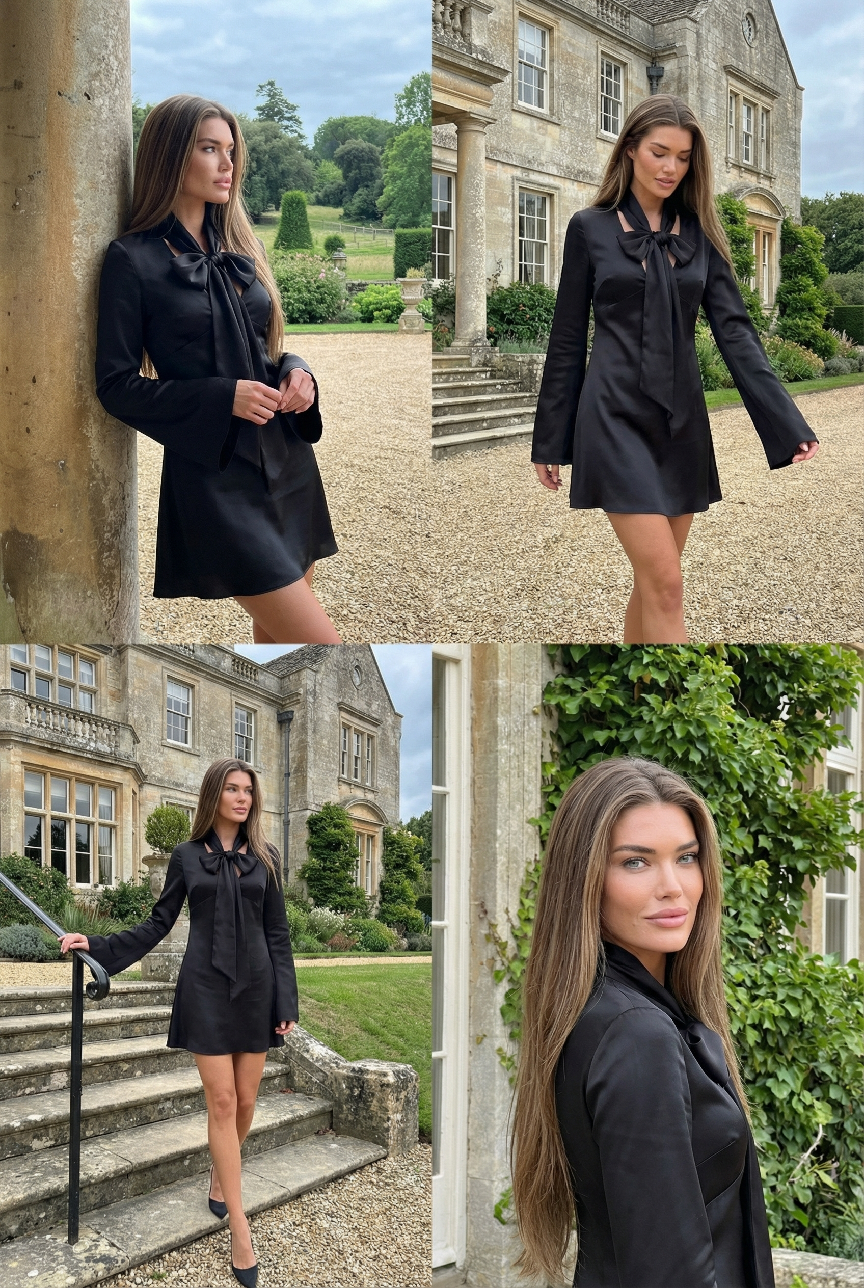 Colette Silk Bow Mini Dress