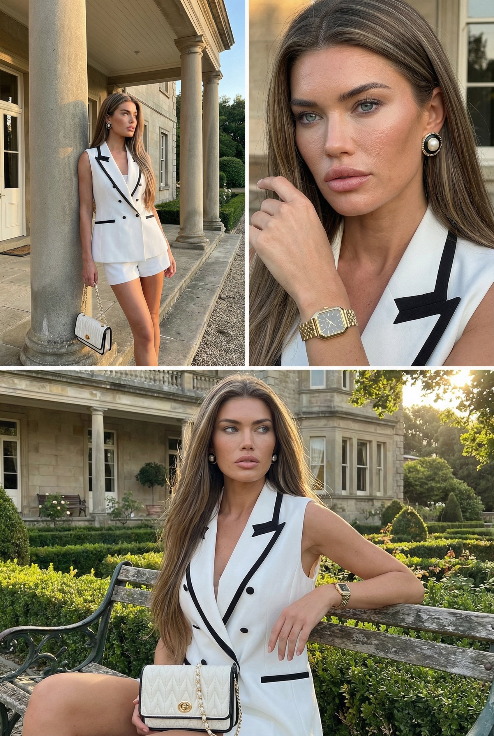 Monaco Shorts Set- White