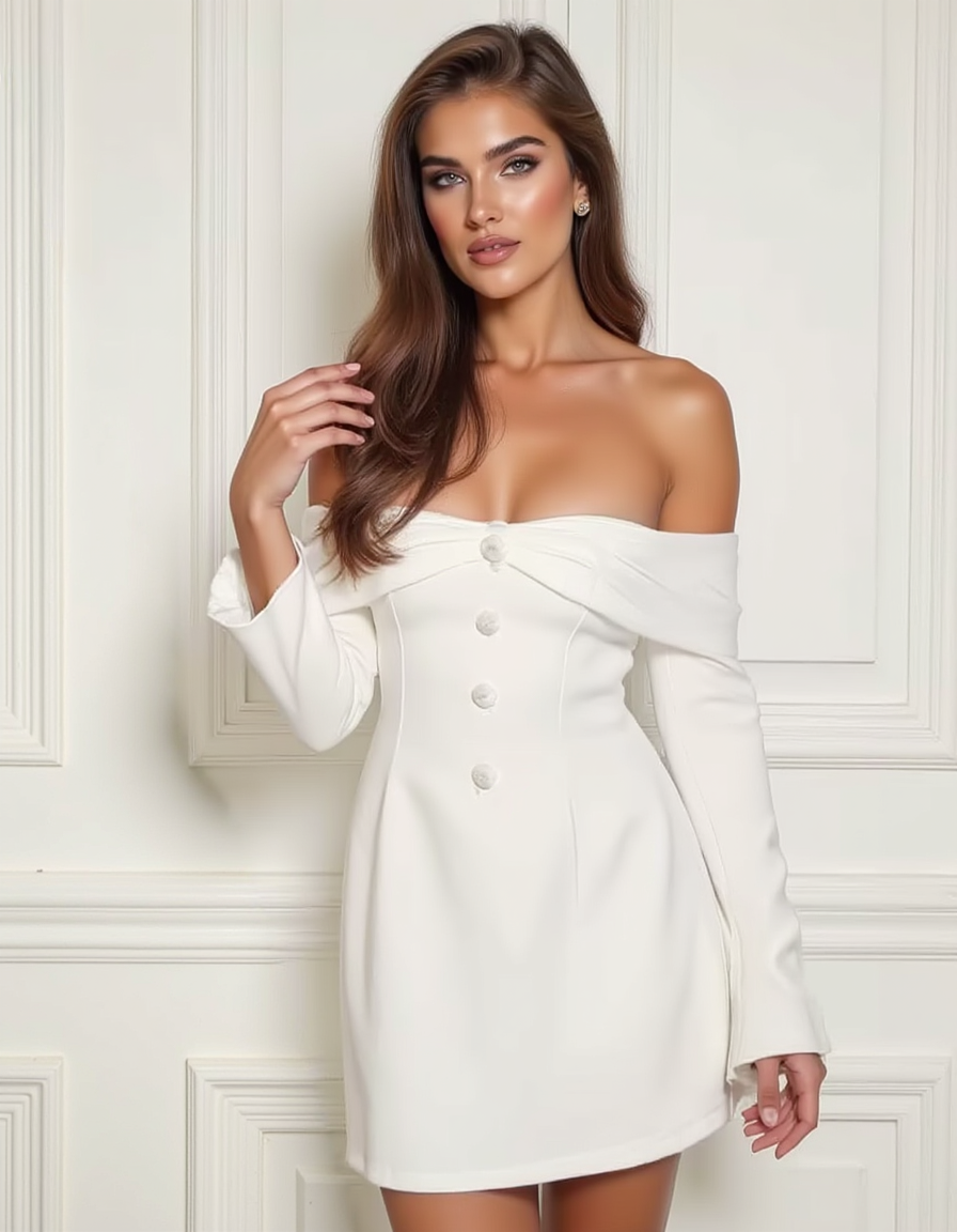 The Palm Court Off Shoulder Mini Dress
