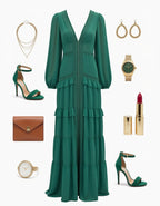 Linden Estate Dress- Forest Green