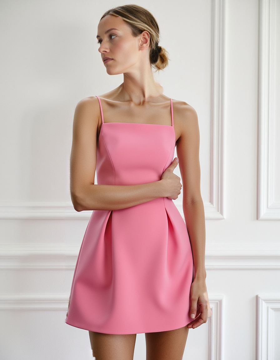 Palmetto Court Dress-Pink