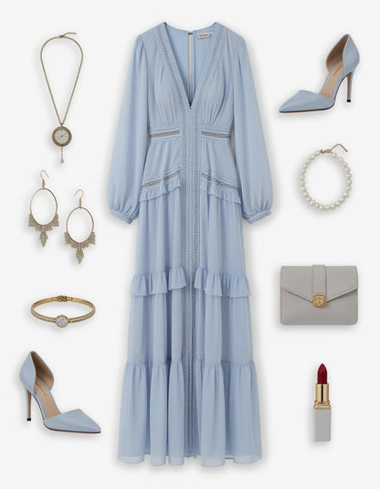 Linden Estate Dress- Baby Blue
