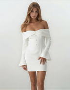 The Palm Court Off Shoulder Mini Dress