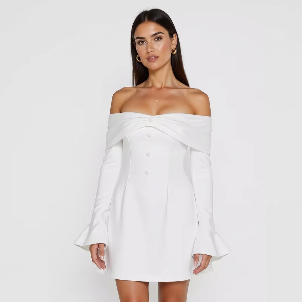 The Palm Court Off Shoulder Mini Dress