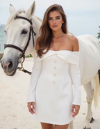 The Palm Court Off Shoulder Mini Dress