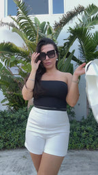 The Monaco- White Contrast Shorts