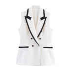 The Monaco-White Contrast Vest