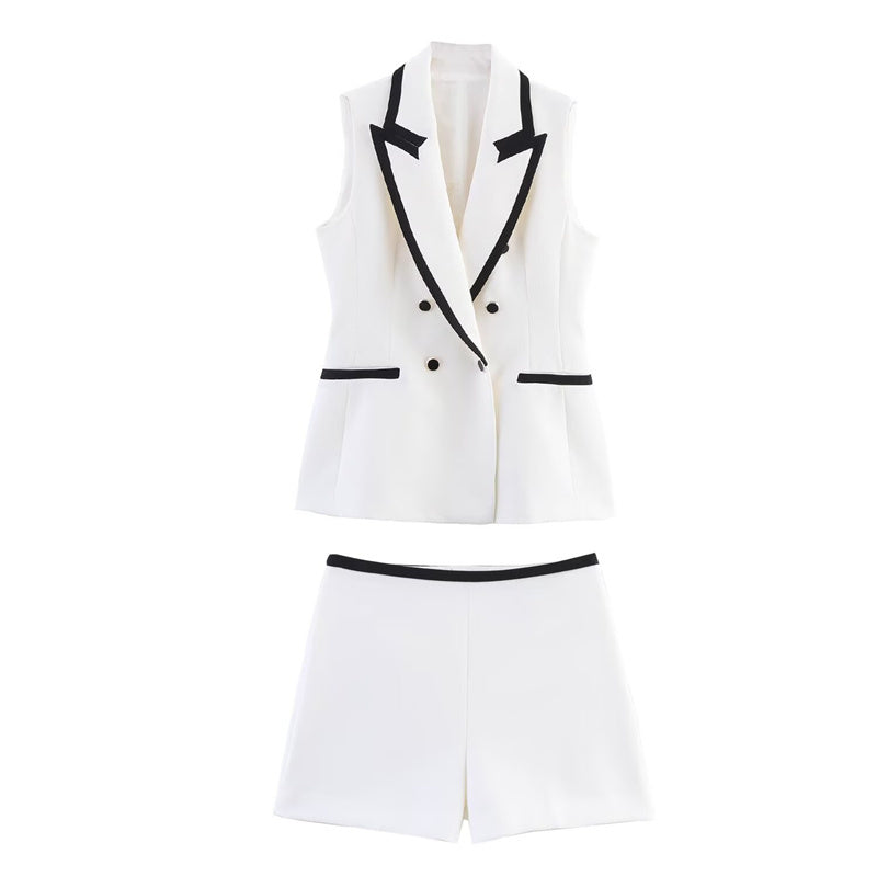 The Monaco-White Contrast Vest